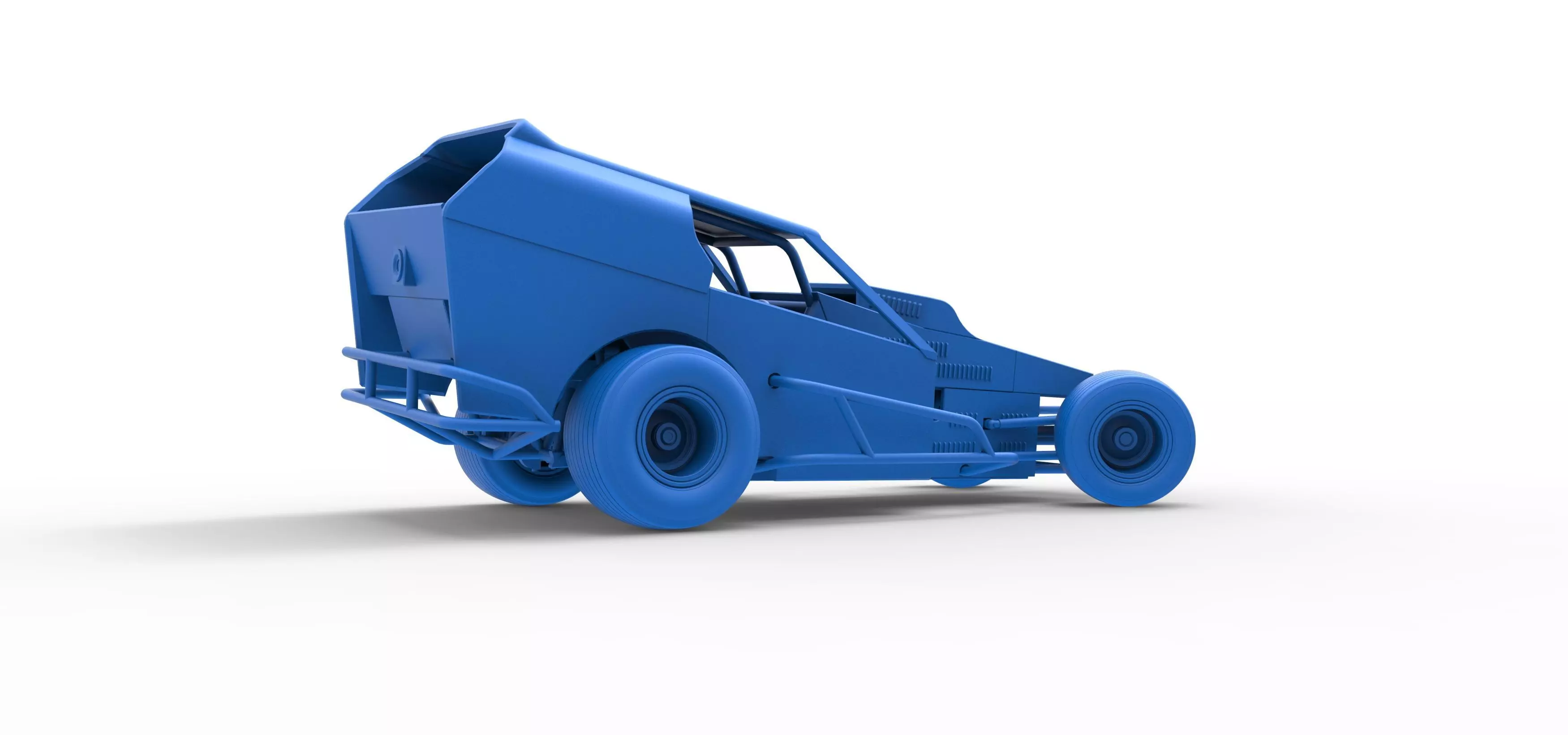 Vintage Dirt Modified stock car V3 while turning Scale 1 to 25 3D print model_48