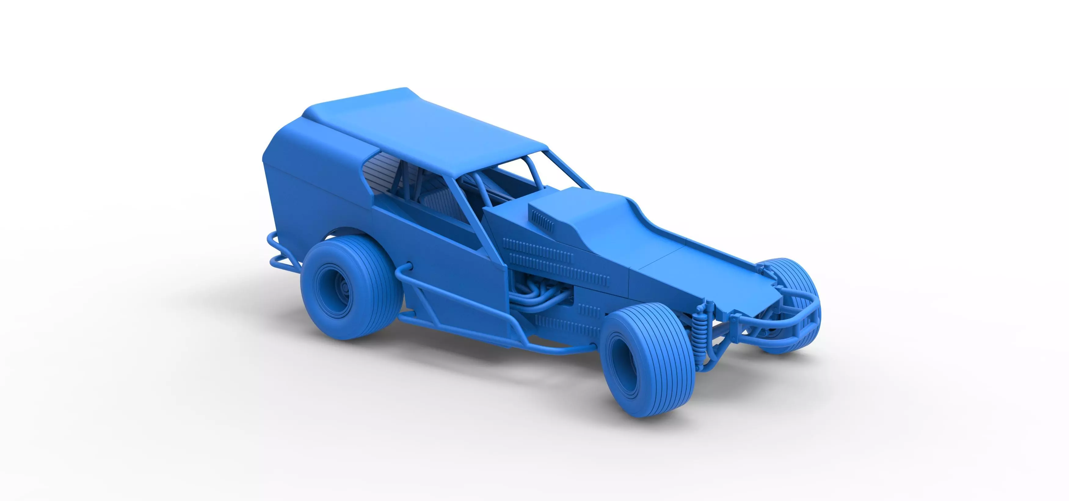 Vintage Dirt Modified stock car V3 while turning Scale 1 to 25 3D print model_51