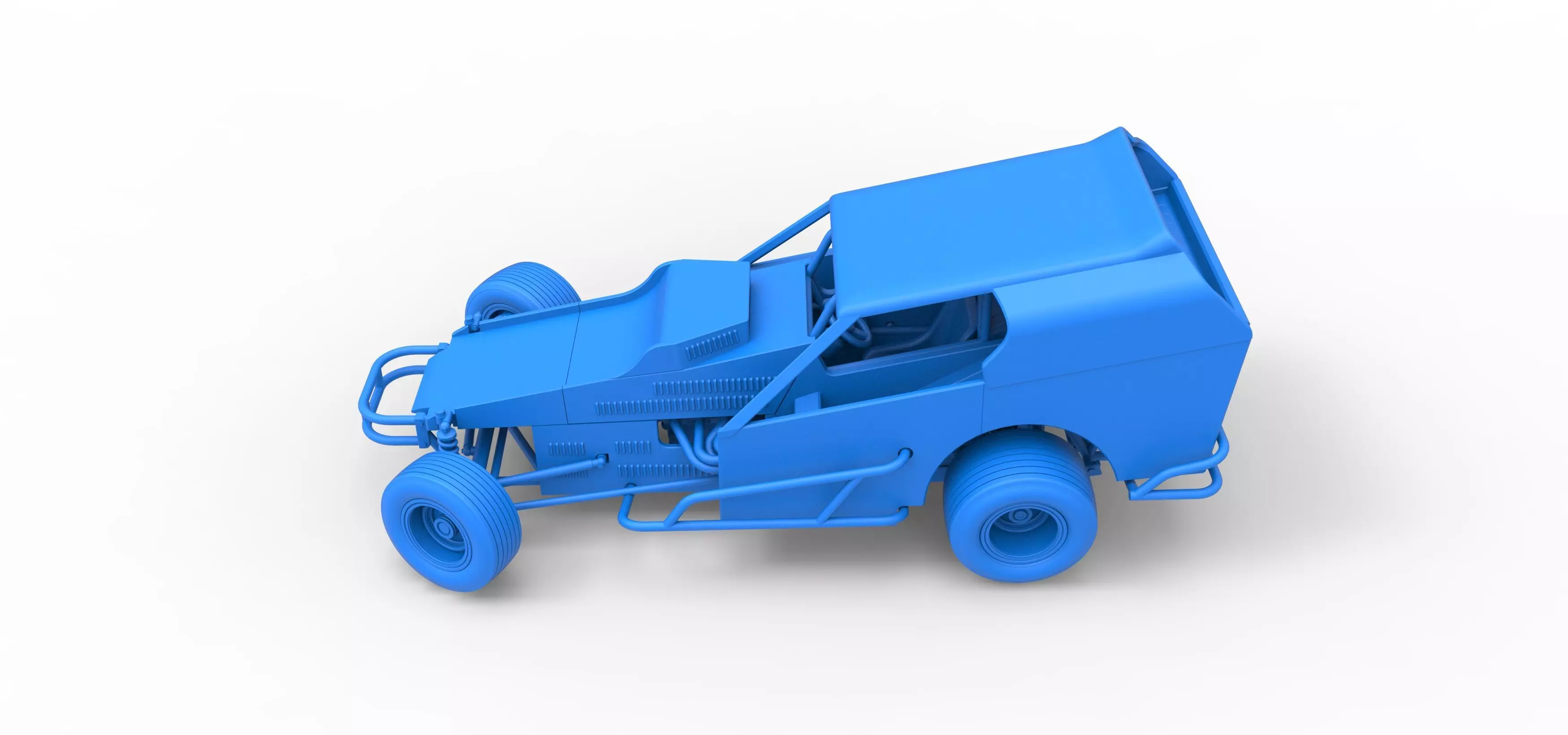 Vintage Dirt Modified stock car V3 while turning Scale 1 to 25 3D print model_37