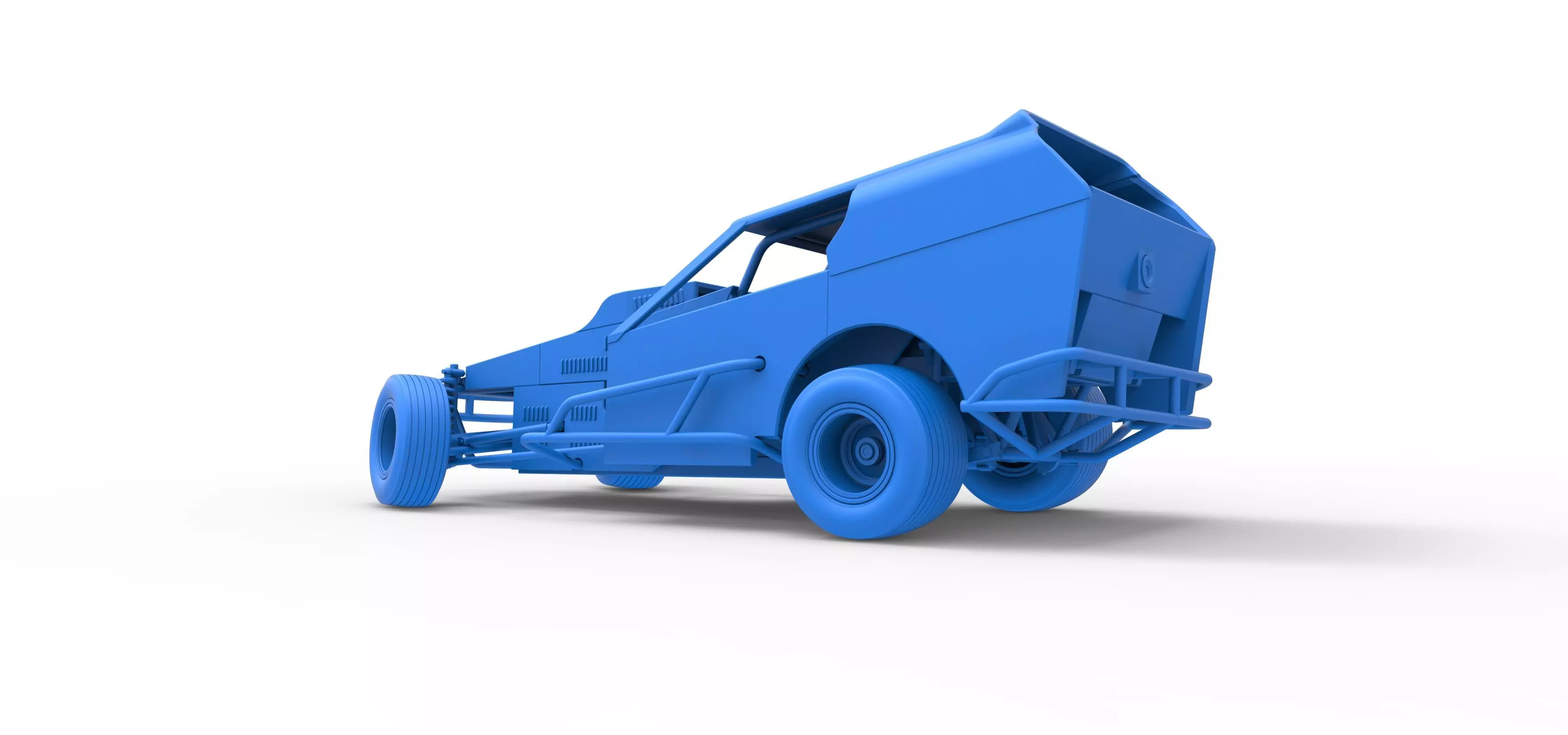 Vintage Dirt Modified stock car V3 while turning Scale 1 to 25 3D print model_40