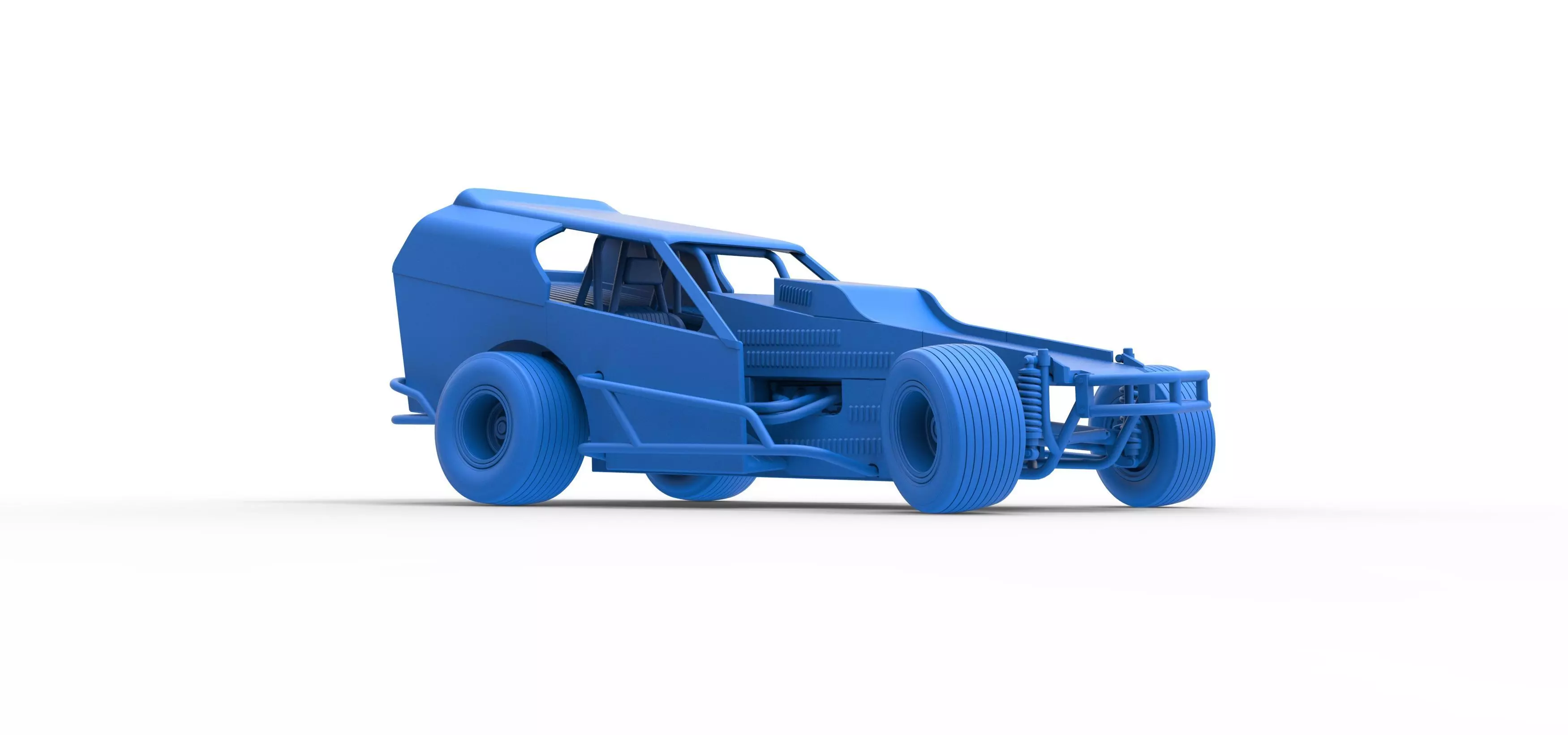 Vintage Dirt Modified stock car V3 while turning Scale 1 to 25 3D print model_52