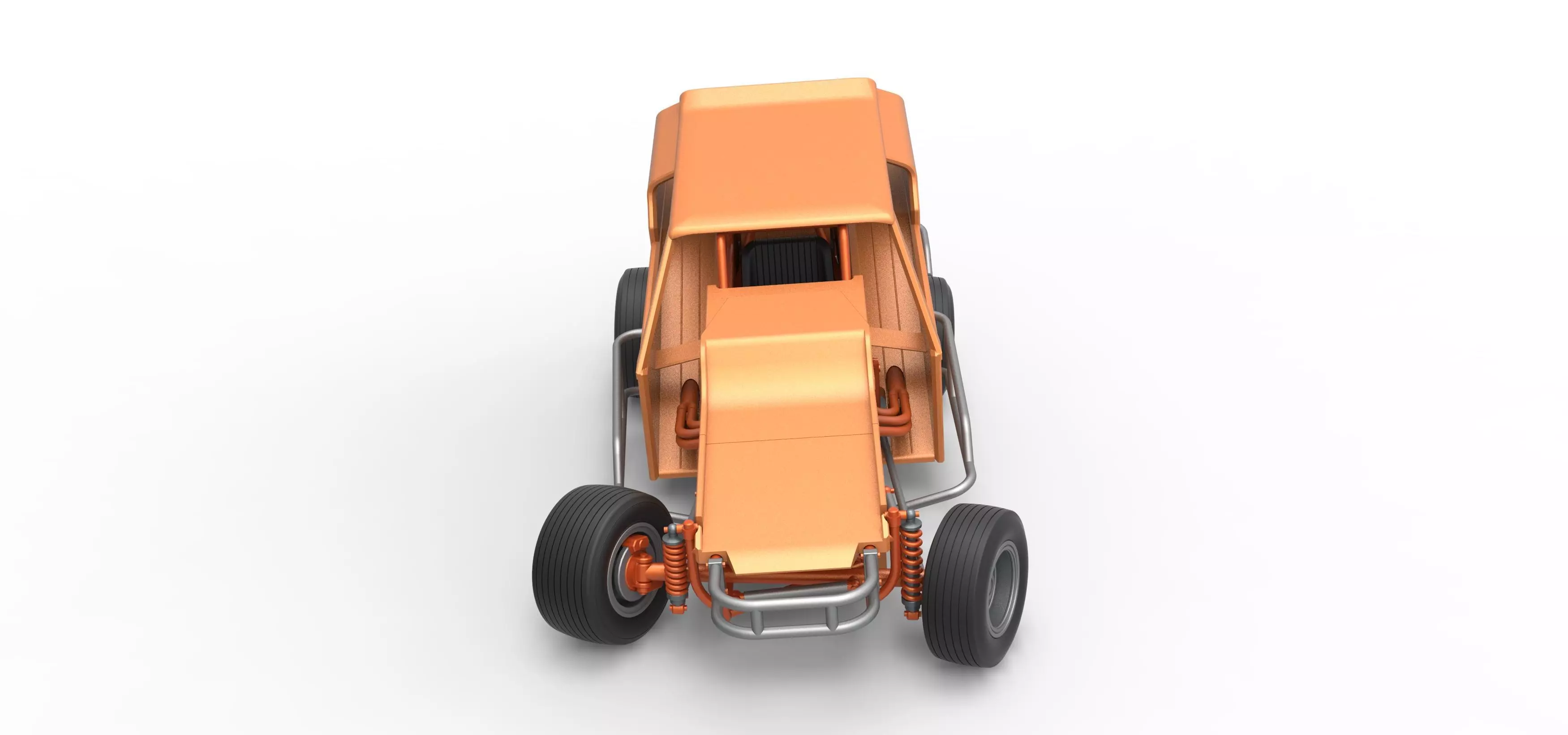 Vintage Dirt Modified stock car V3 while turning Scale 1 to 25 3D print model_8