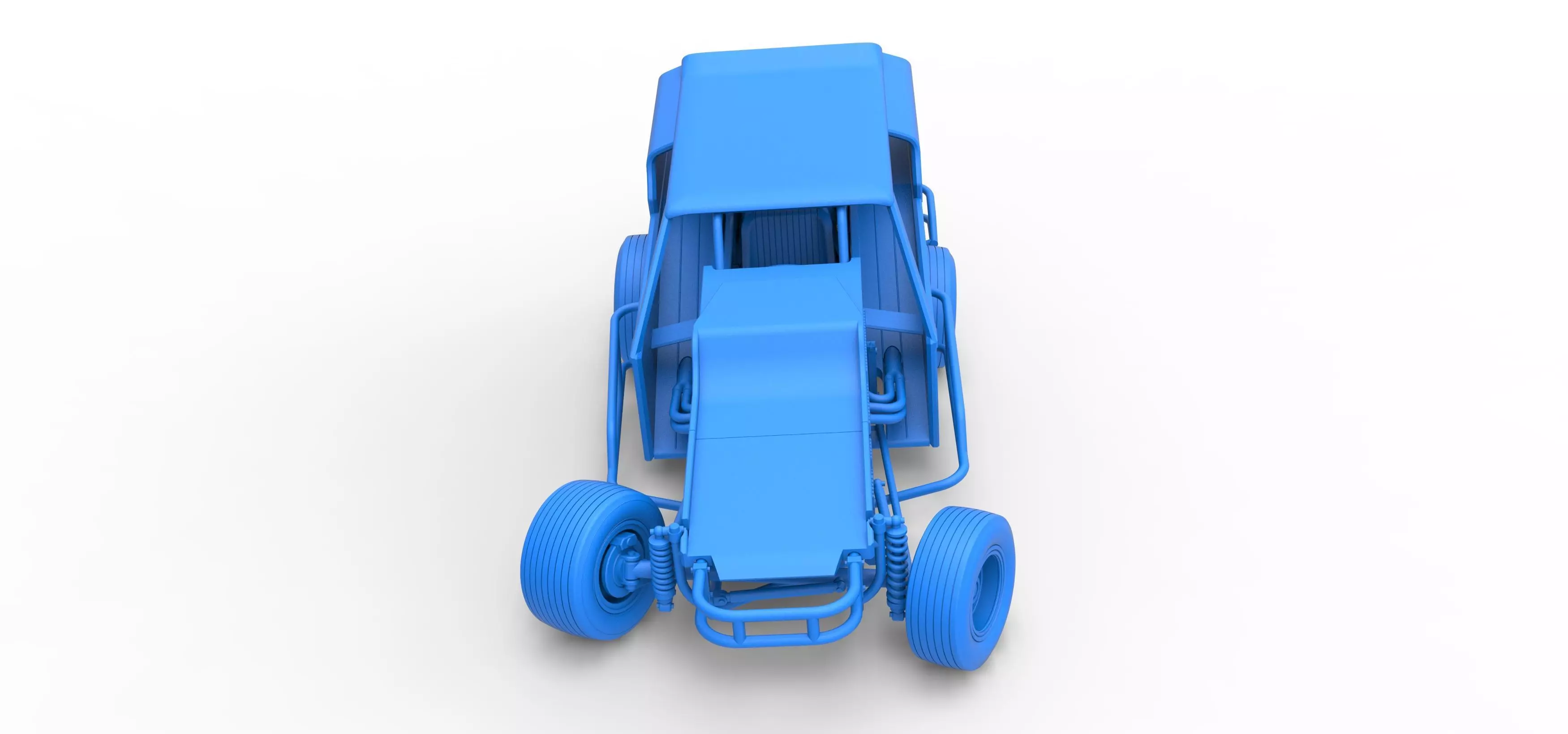 Vintage Dirt Modified stock car V3 while turning Scale 1 to 25 3D print model_35