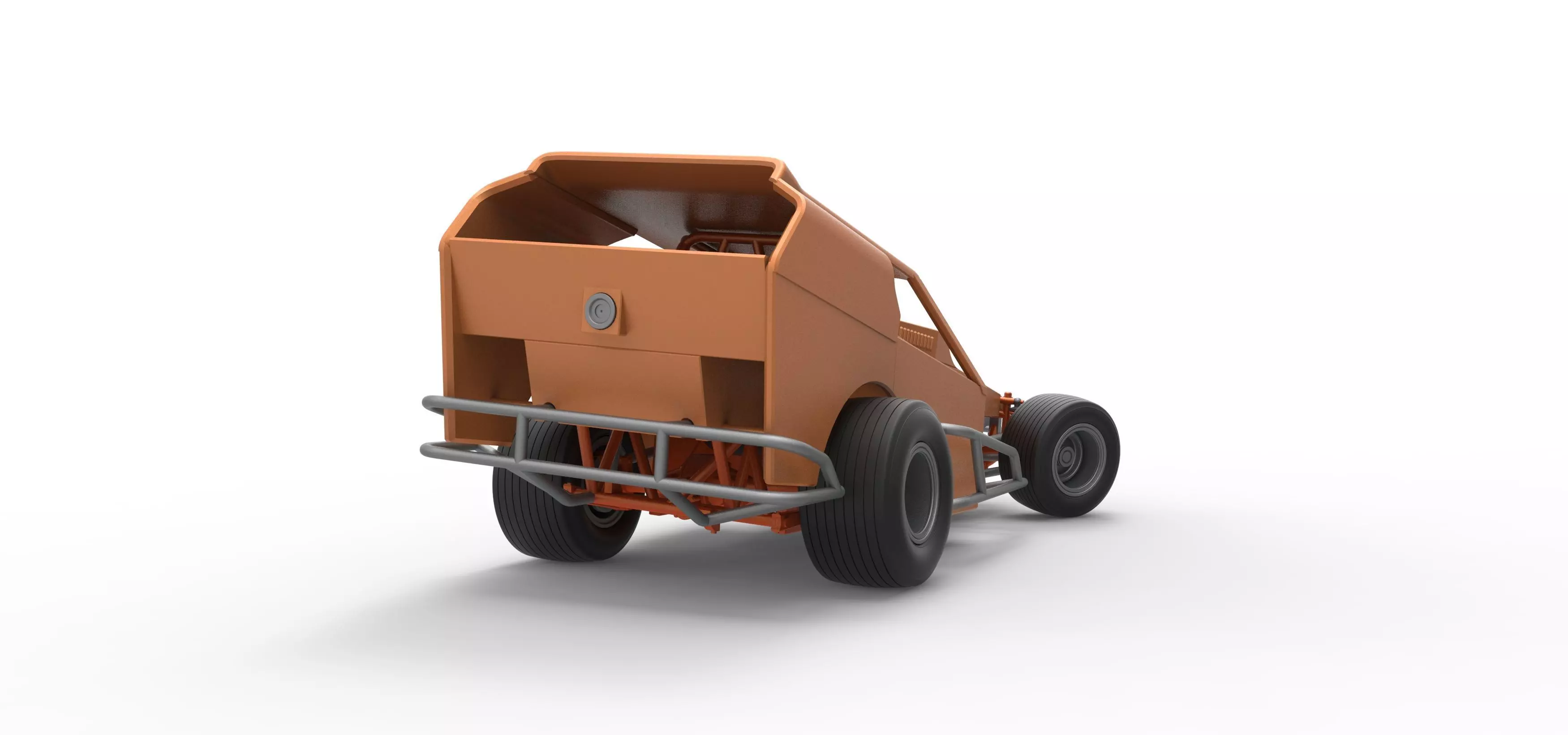 Vintage Dirt Modified stock car V3 while turning Scale 1 to 25 3D print model_19