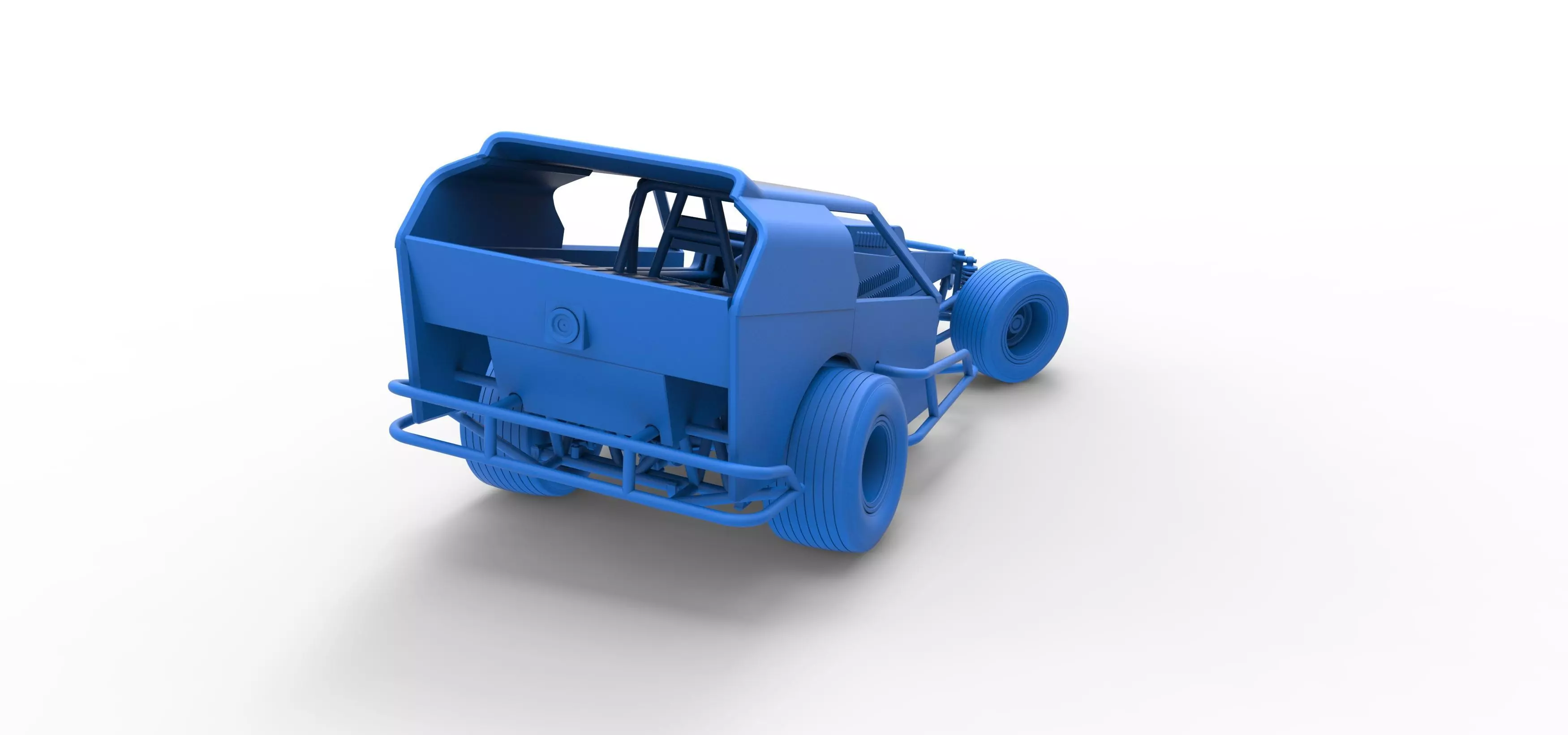 Vintage Dirt Modified stock car V3 while turning Scale 1 to 25 3D print model_45