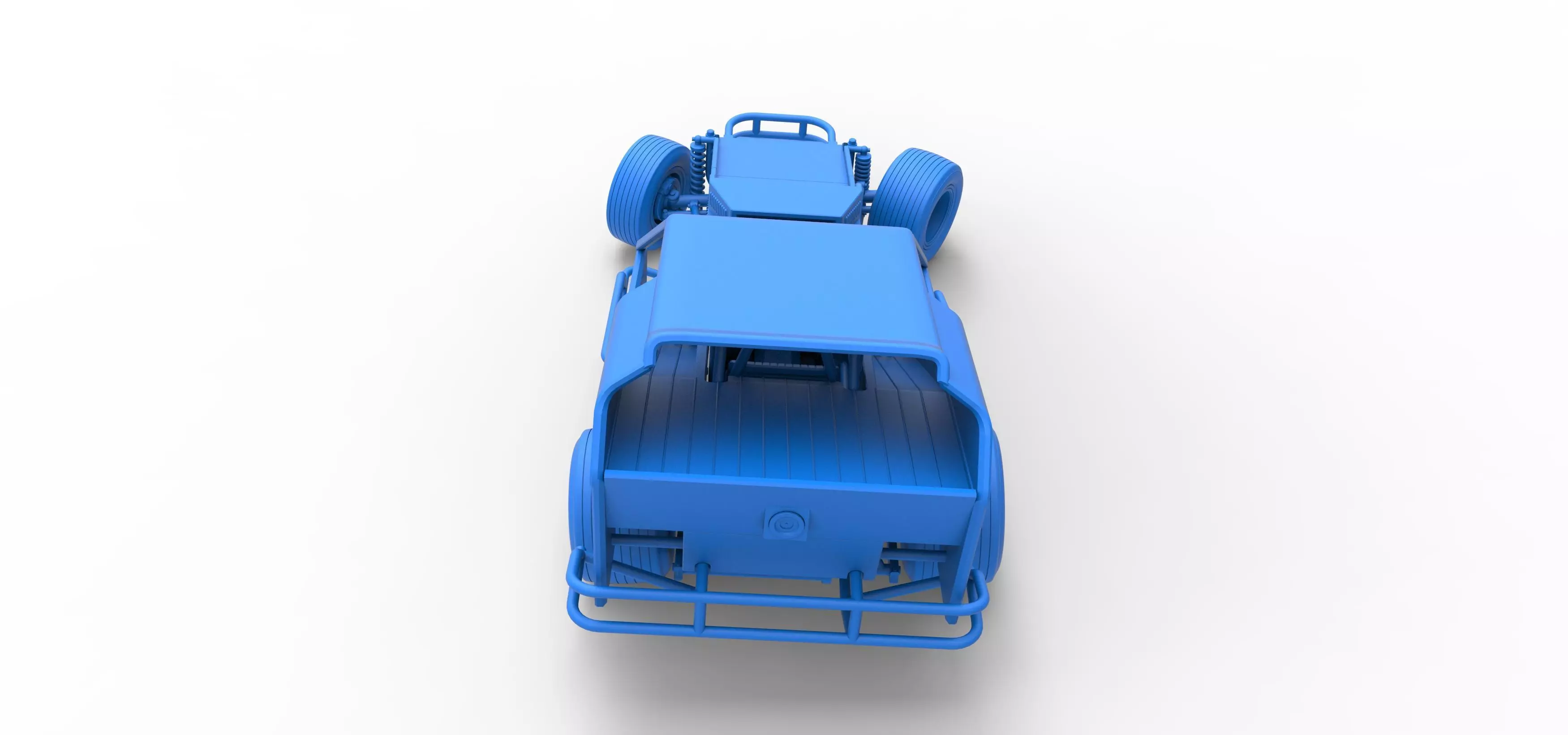 Vintage Dirt Modified stock car V3 while turning Scale 1 to 25 3D print model_44