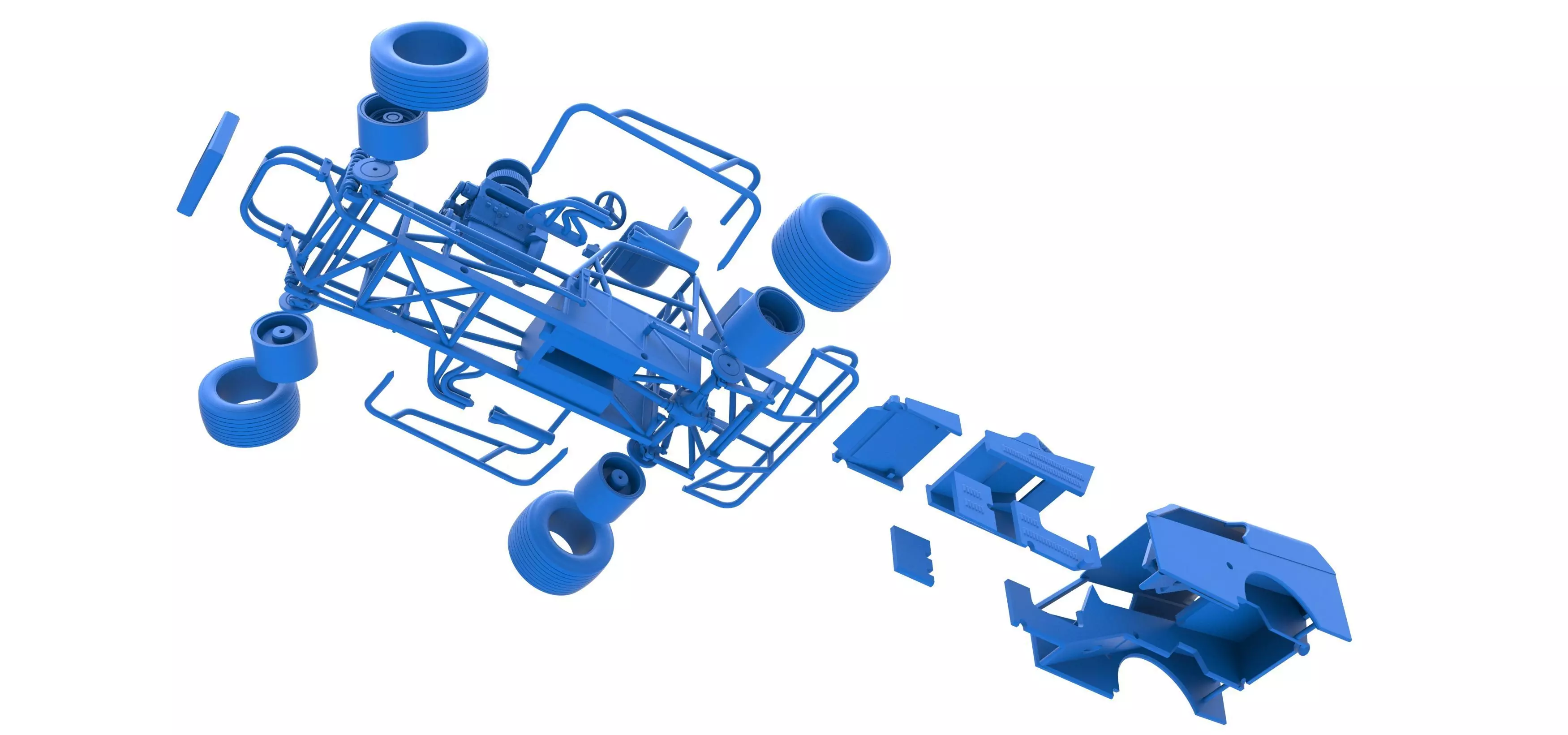 Vintage Dirt Modified stock car V3 while turning Scale 1 to 25 3D print model_57