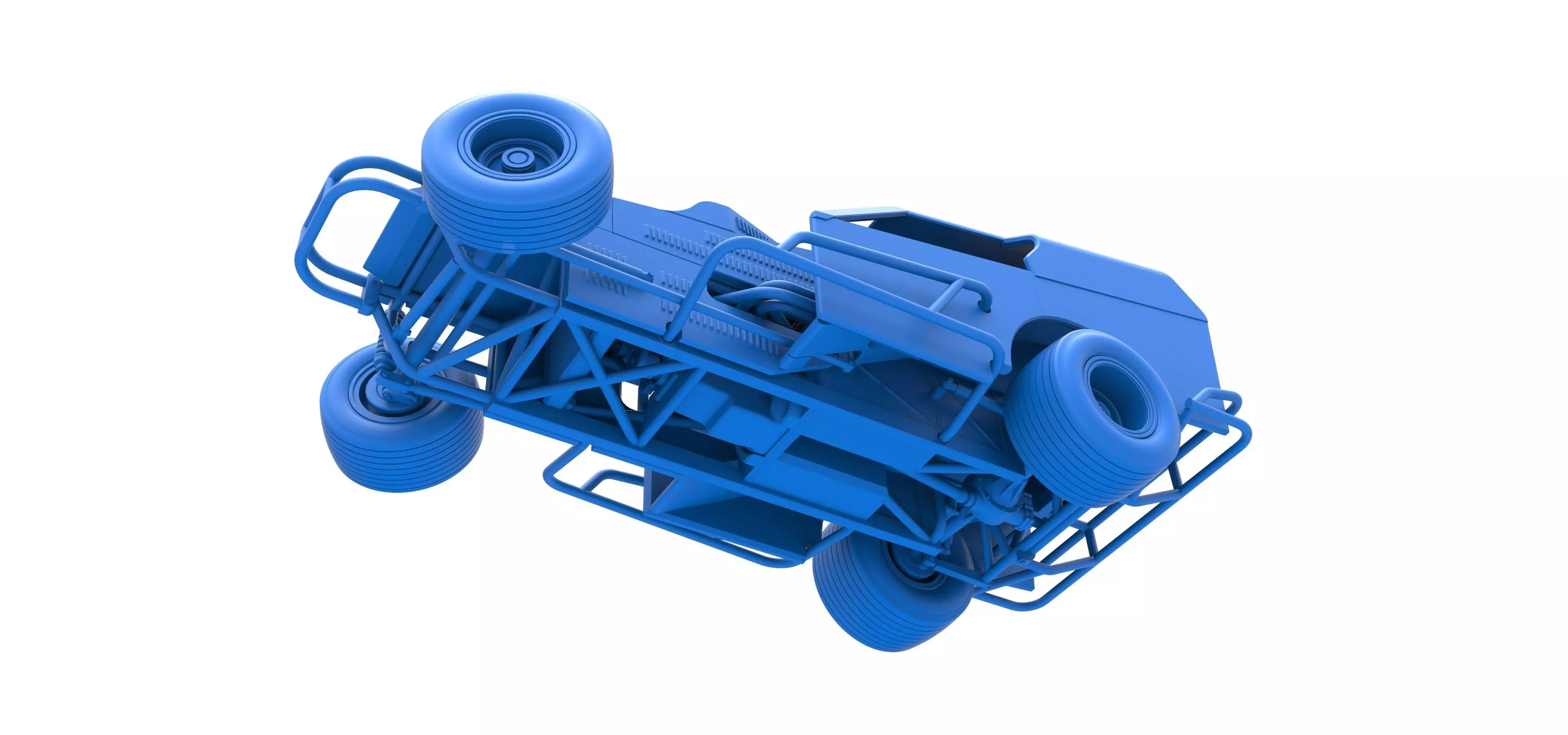 Vintage Dirt Modified stock car V3 while turning Scale 1 to 25 3D print model_30
