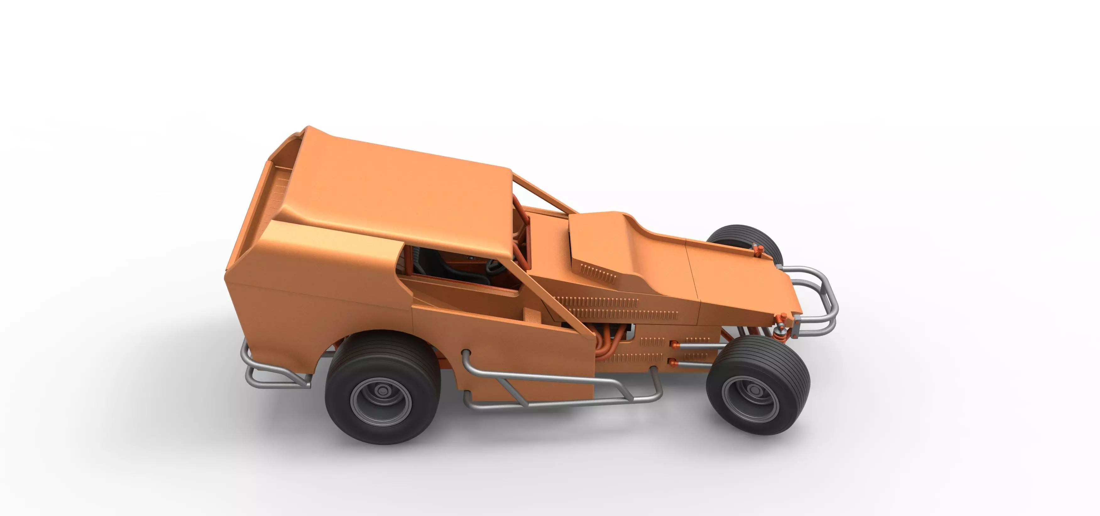 Vintage Dirt Modified stock car V3 while turning Scale 1 to 25 3D print model_23