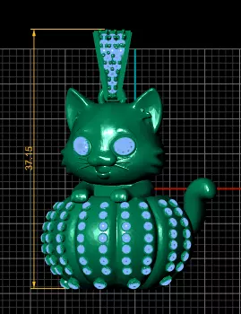 CAT PENDANT 3D print model_3