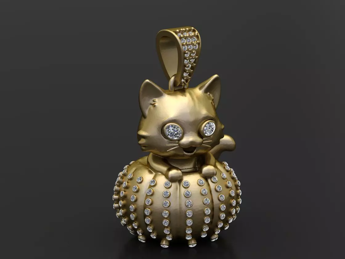 CAT PENDANT 3D print model_0