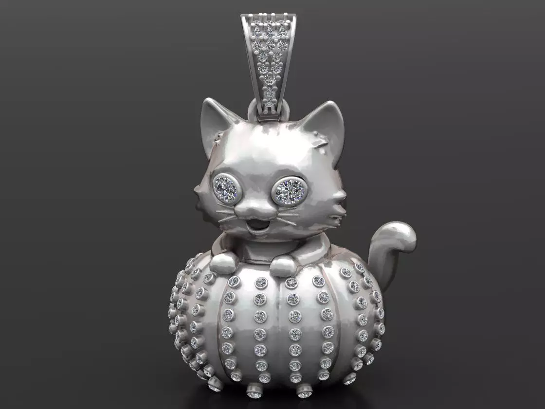 CAT PENDANT 3D print model_1