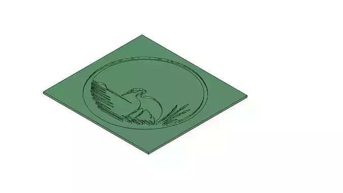 Crane Bird in Circle Mold for Resin Concrete Plaster