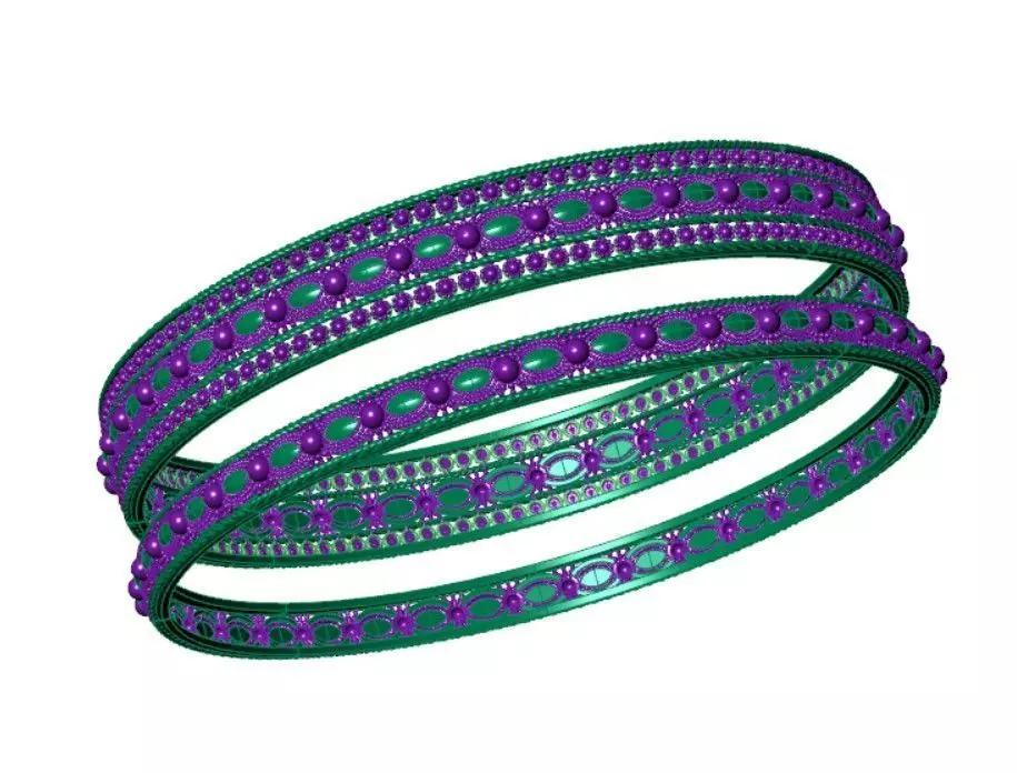 Indian Traditional Bracelets 3D print model_2