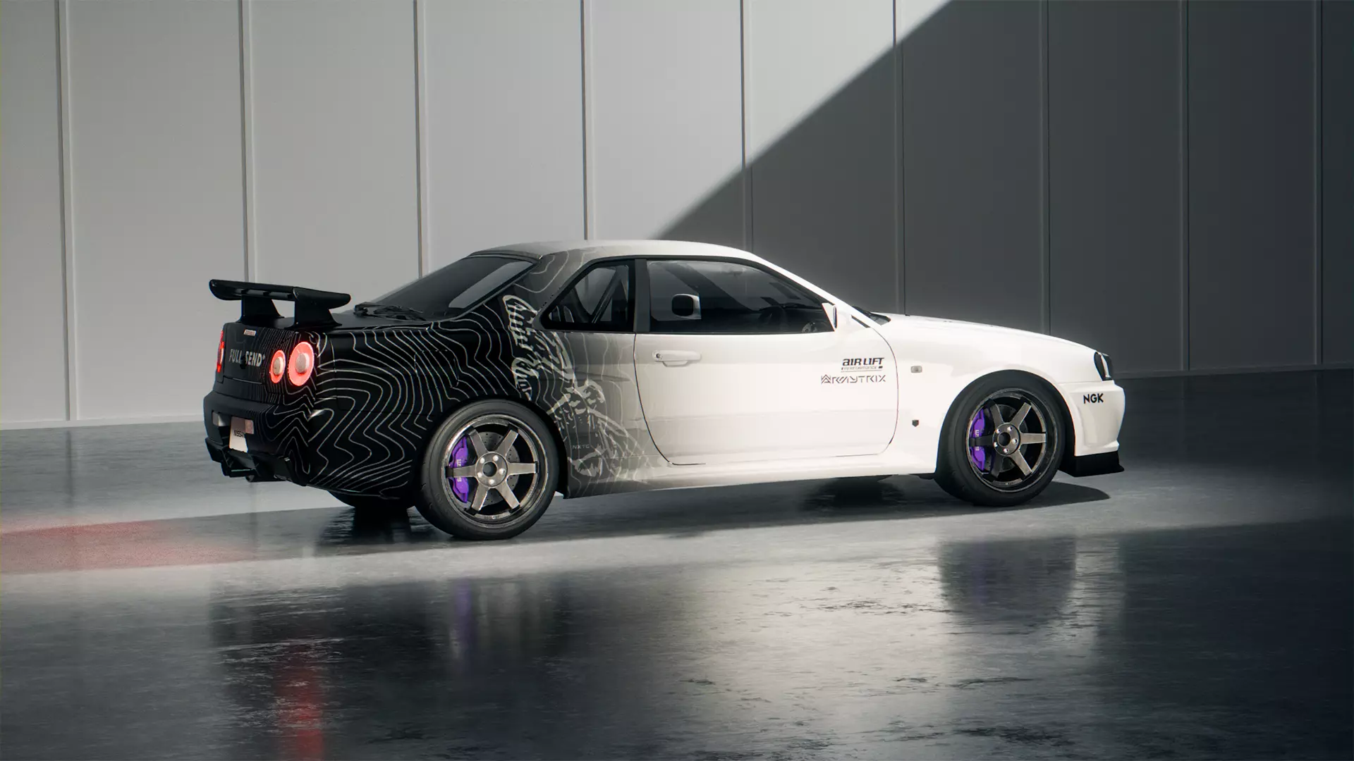 Nissan GT-R R34 with Custom Paints 3D model_4