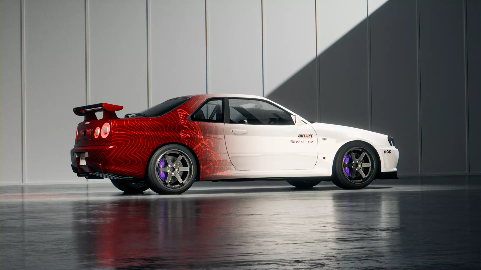 Nissan GT-R R34 with Custom Paints 3D model_6