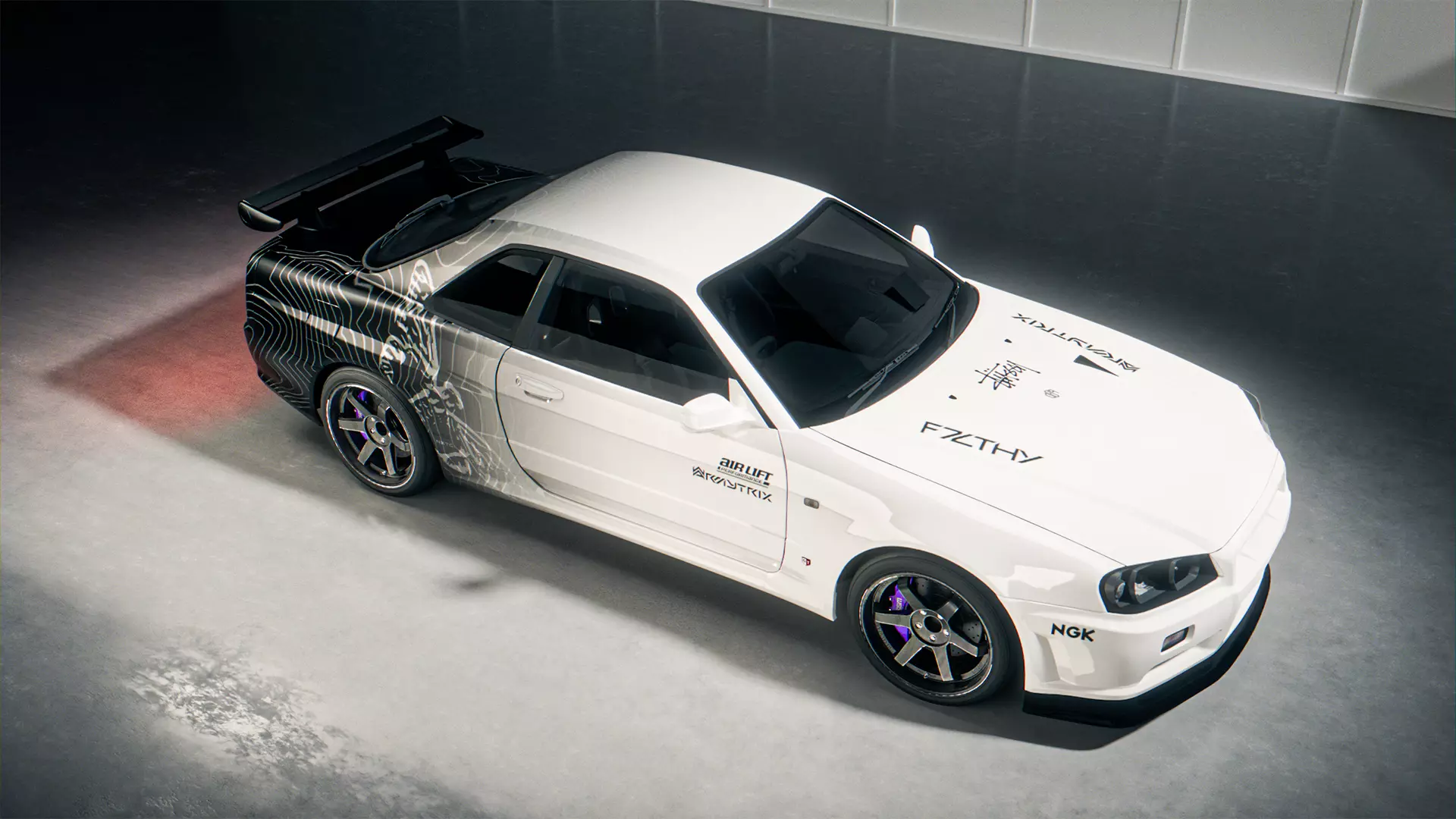 Nissan GT-R R34 with Custom Paints 3D model_1