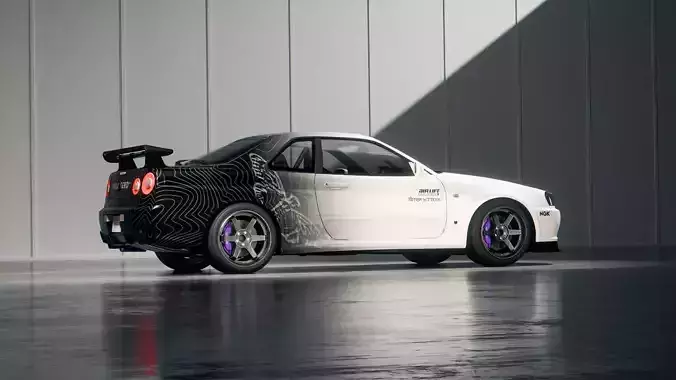 Nissan GT-R R34 with Custom Paints 3D model