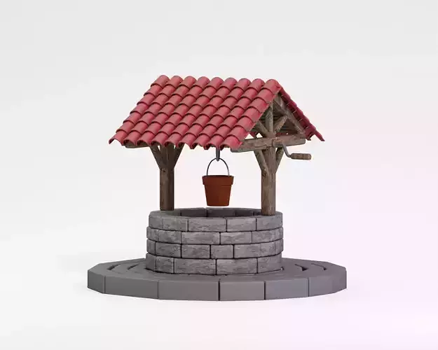 Water well Low-poly 3D model