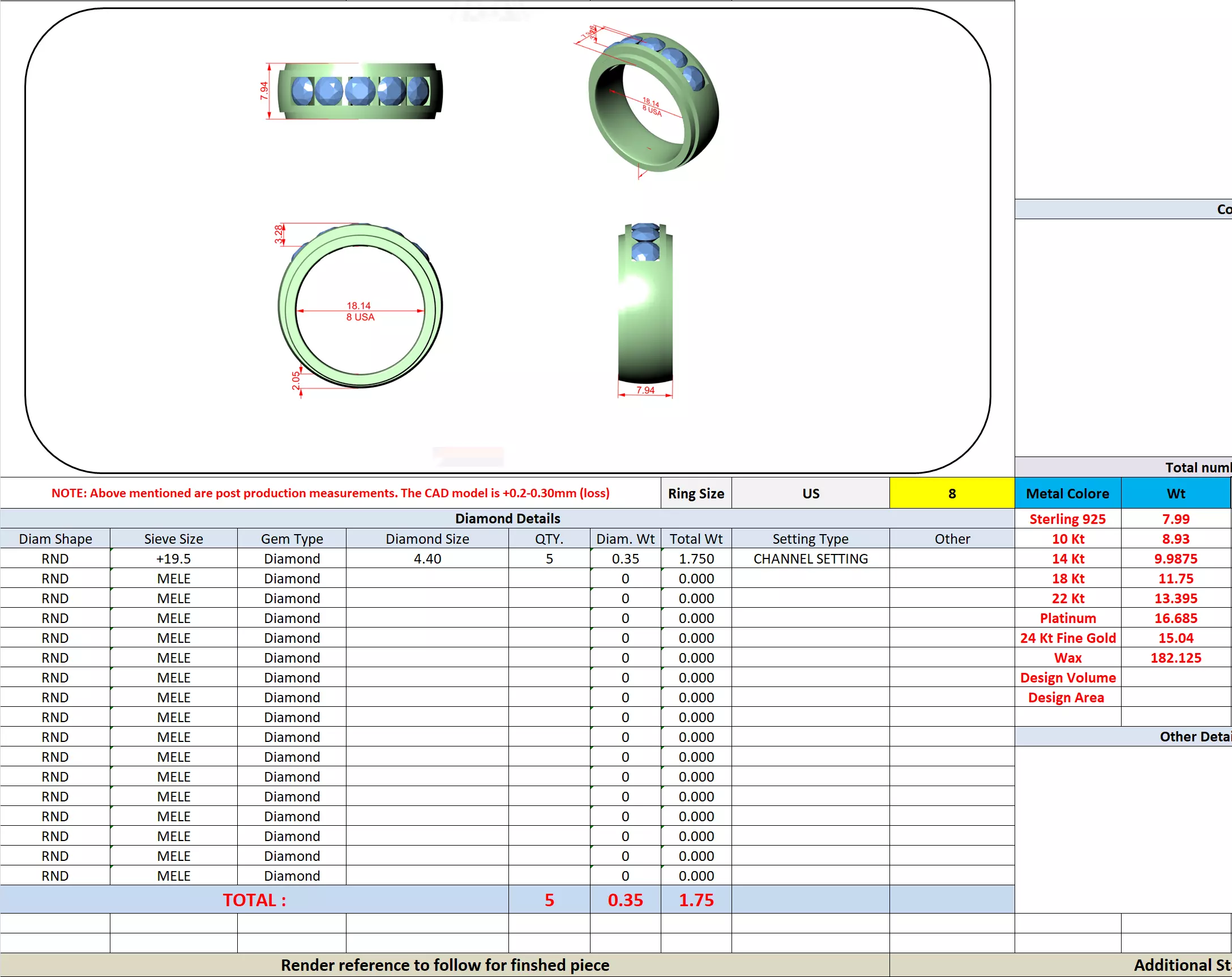 Five Stone Diamond Channel Set Engagement Ring 3DM STL Video 3D print model_13