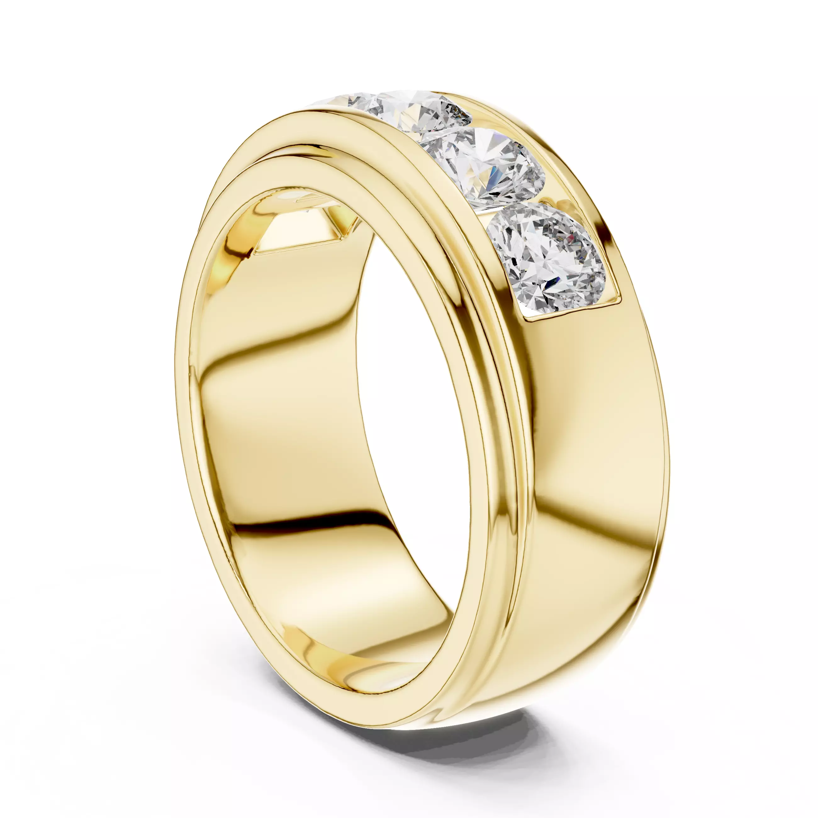 Five Stone Diamond Channel Set Engagement Ring 3DM STL Video 3D print model_6