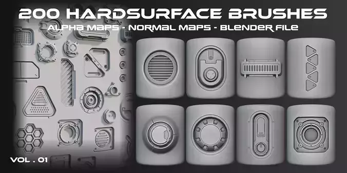 200 Blender Hardsurface Brushes