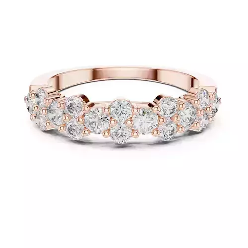 Round Cut Cluster Diamond Engagement Wedding Band 3DM STL Video