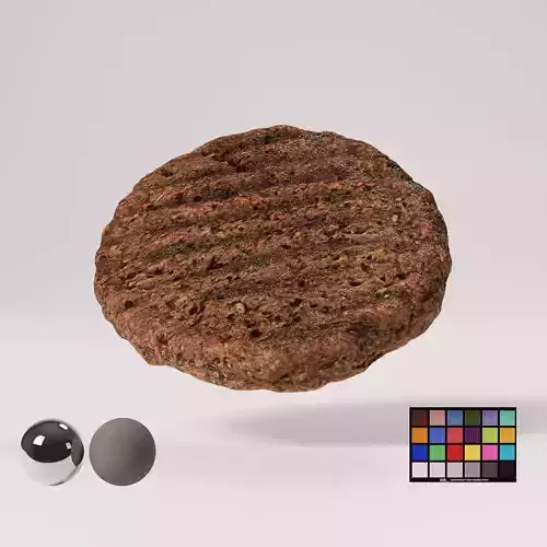 Burger Patty Low-poly 3D model
