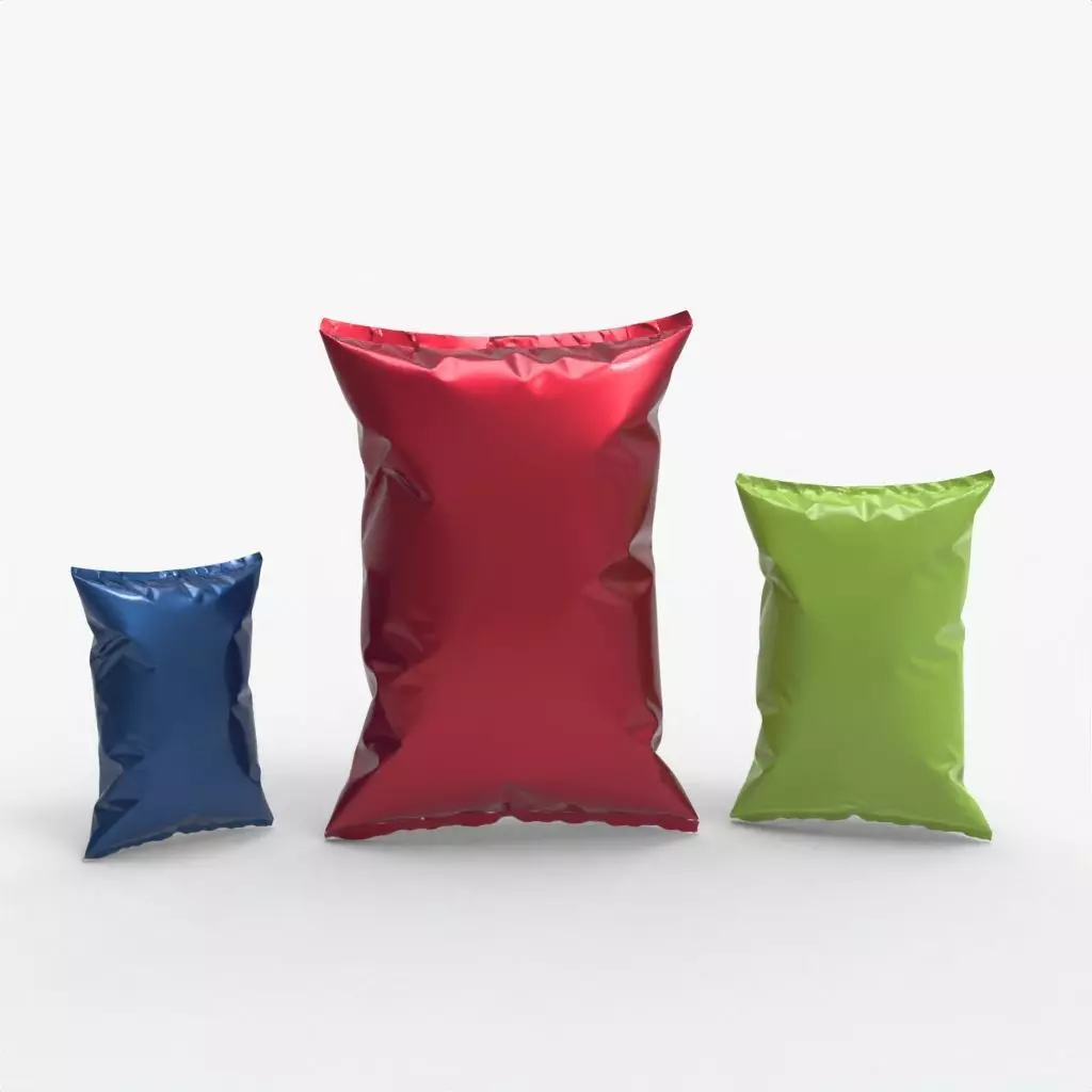 Chips Bag 3D Model High and Low Poly Snack Packaging 3D model_0