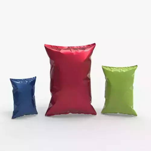 Chips Bag 3D Model High and Low Poly Snack Packaging