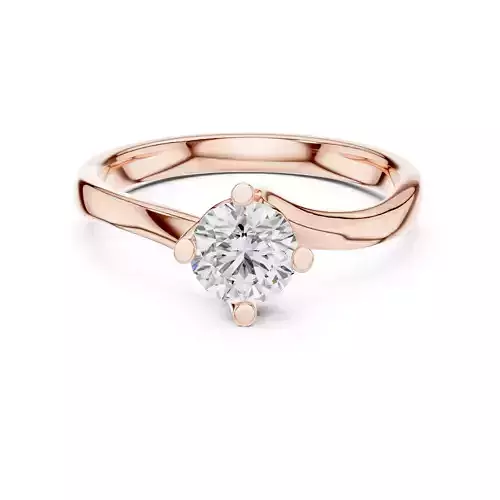 Solitaire Round Cut Diamond Engagement Ring 3DM STL Video 3D print model