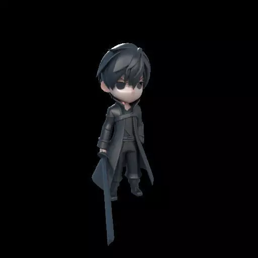 Stylized Kirito 3D print model_13