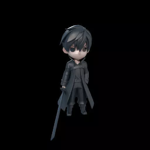 Stylized Kirito 3D print model_2