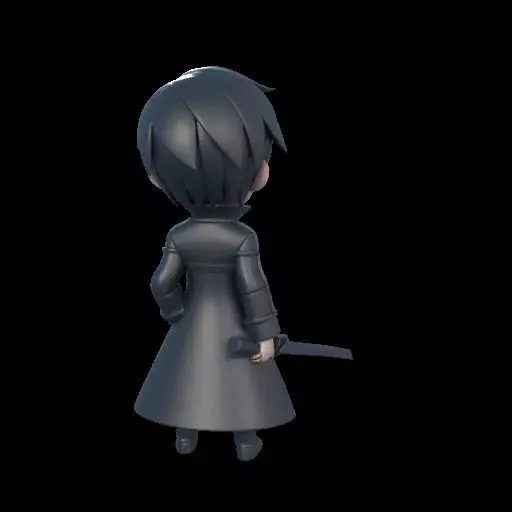 Stylized Kirito 3D print model_7