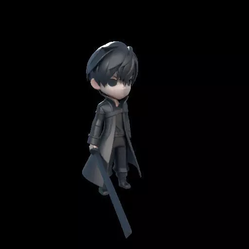 Stylized Kirito 3D print model_24
