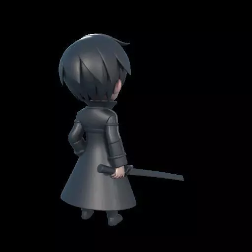 Stylized Kirito 3D print model_6