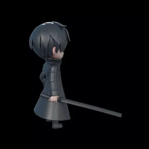Stylized Kirito 3D print model_3