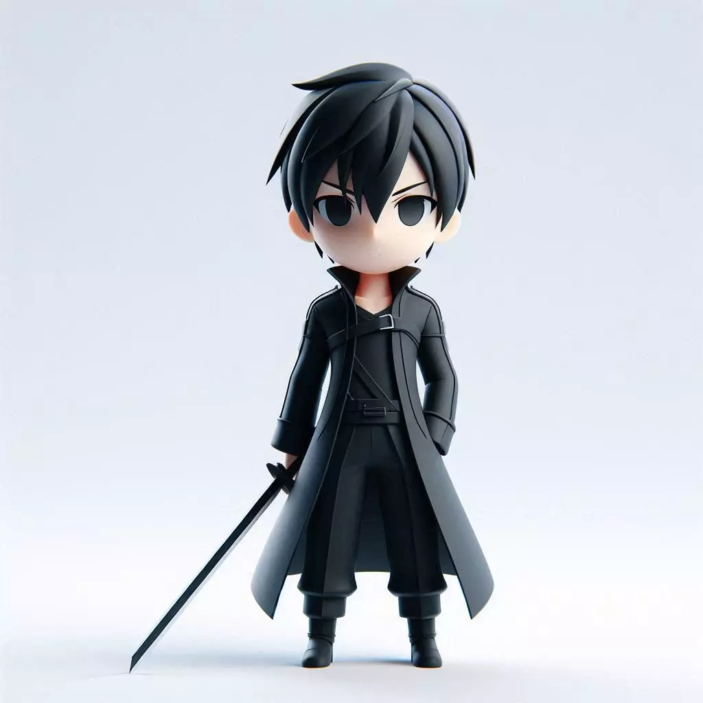 Stylized Kirito 3D print model_0