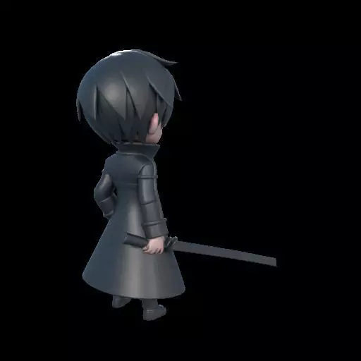 Stylized Kirito 3D print model_5