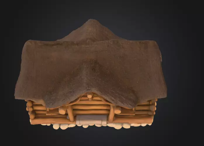 Rustic Fantasy Wooden Cabin Low-poly 3D model_19