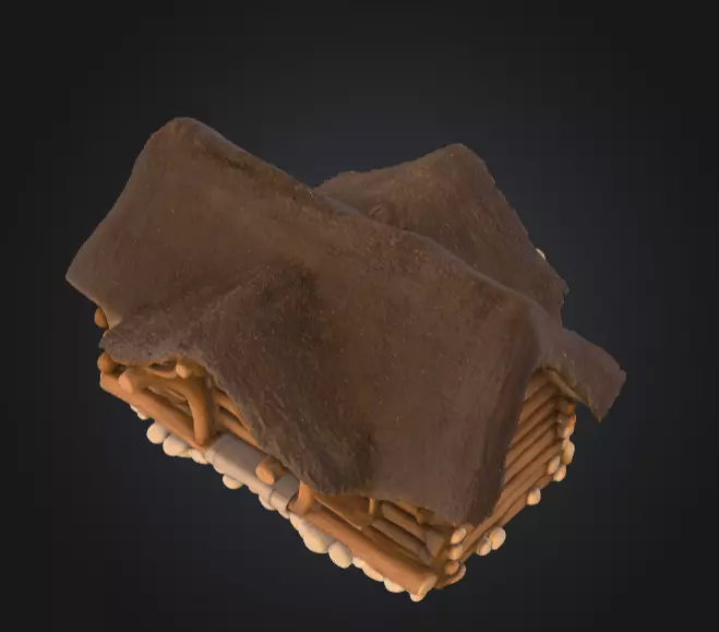 Rustic Fantasy Wooden Cabin Low-poly 3D model_18