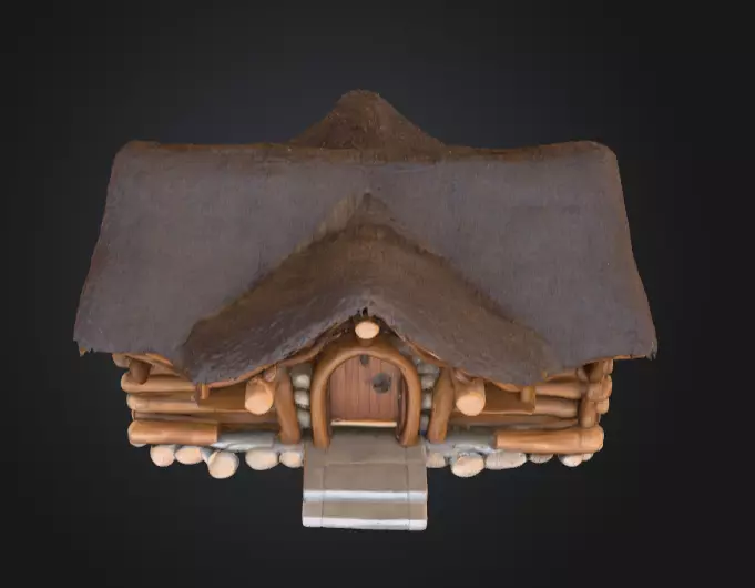 Rustic Fantasy Wooden Cabin Low-poly 3D model_15