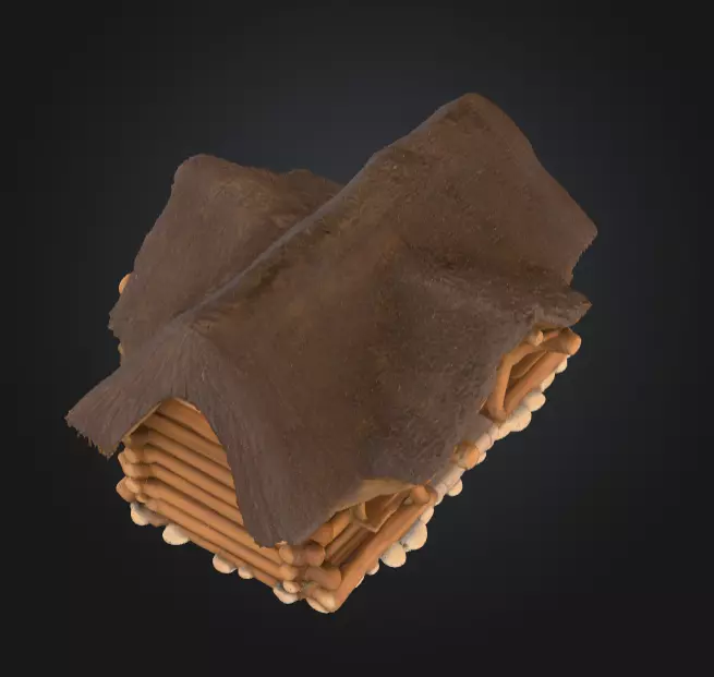 Rustic Fantasy Wooden Cabin Low-poly 3D model_20