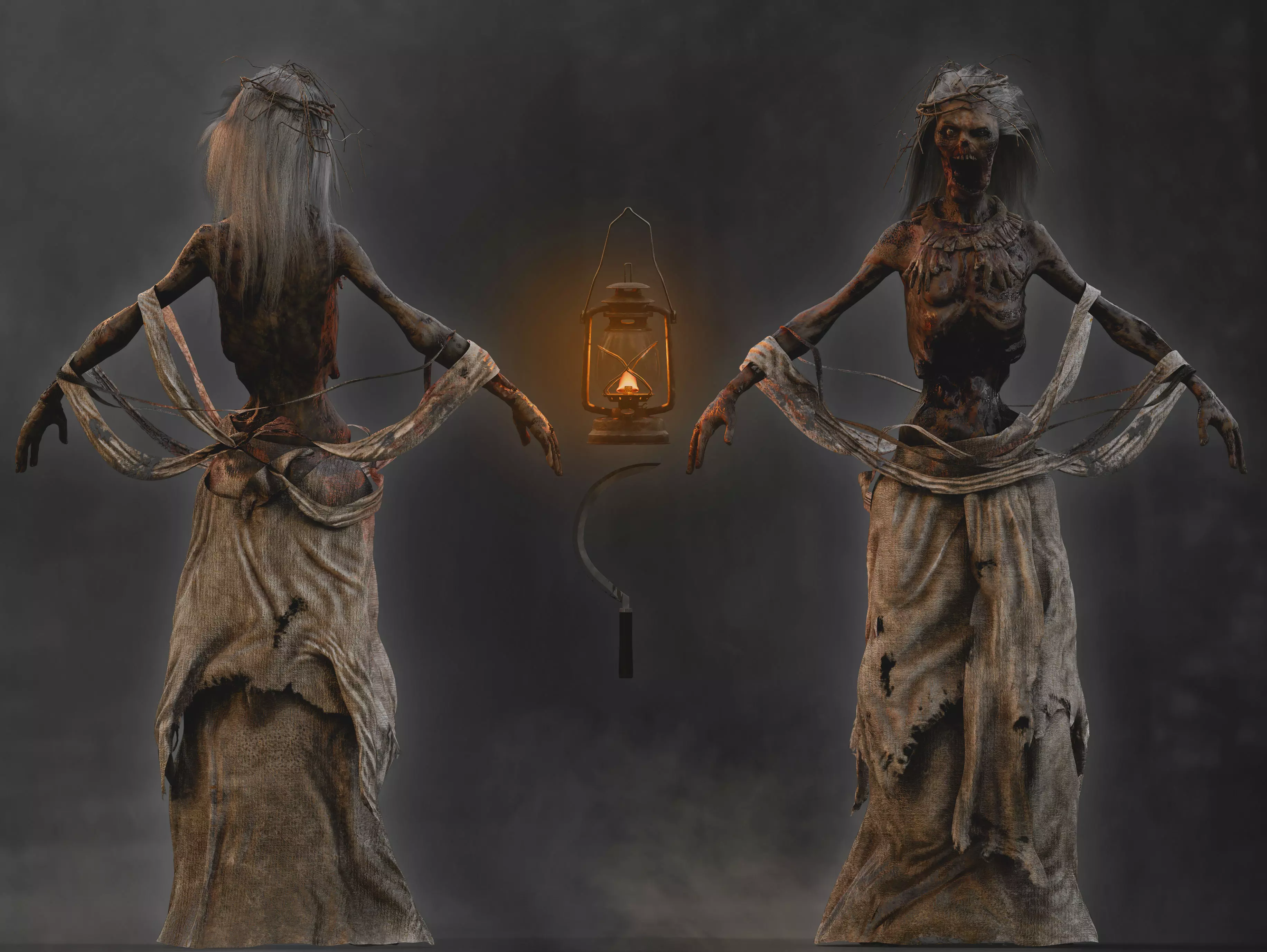 Horror Banshee  Low-poly 3D model_12