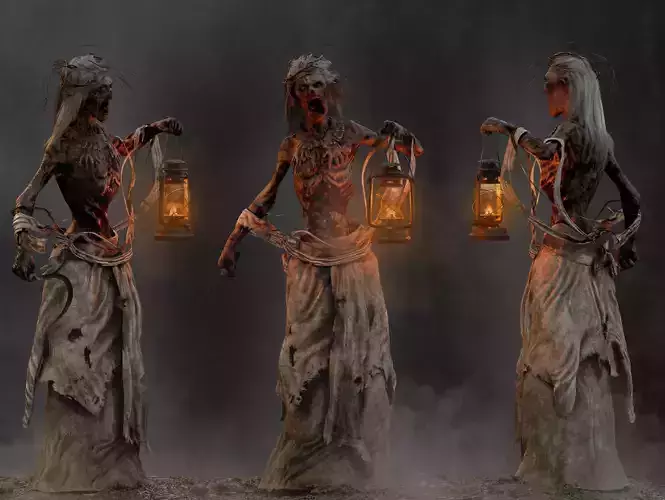 Horror Banshee  Low-poly 3D model