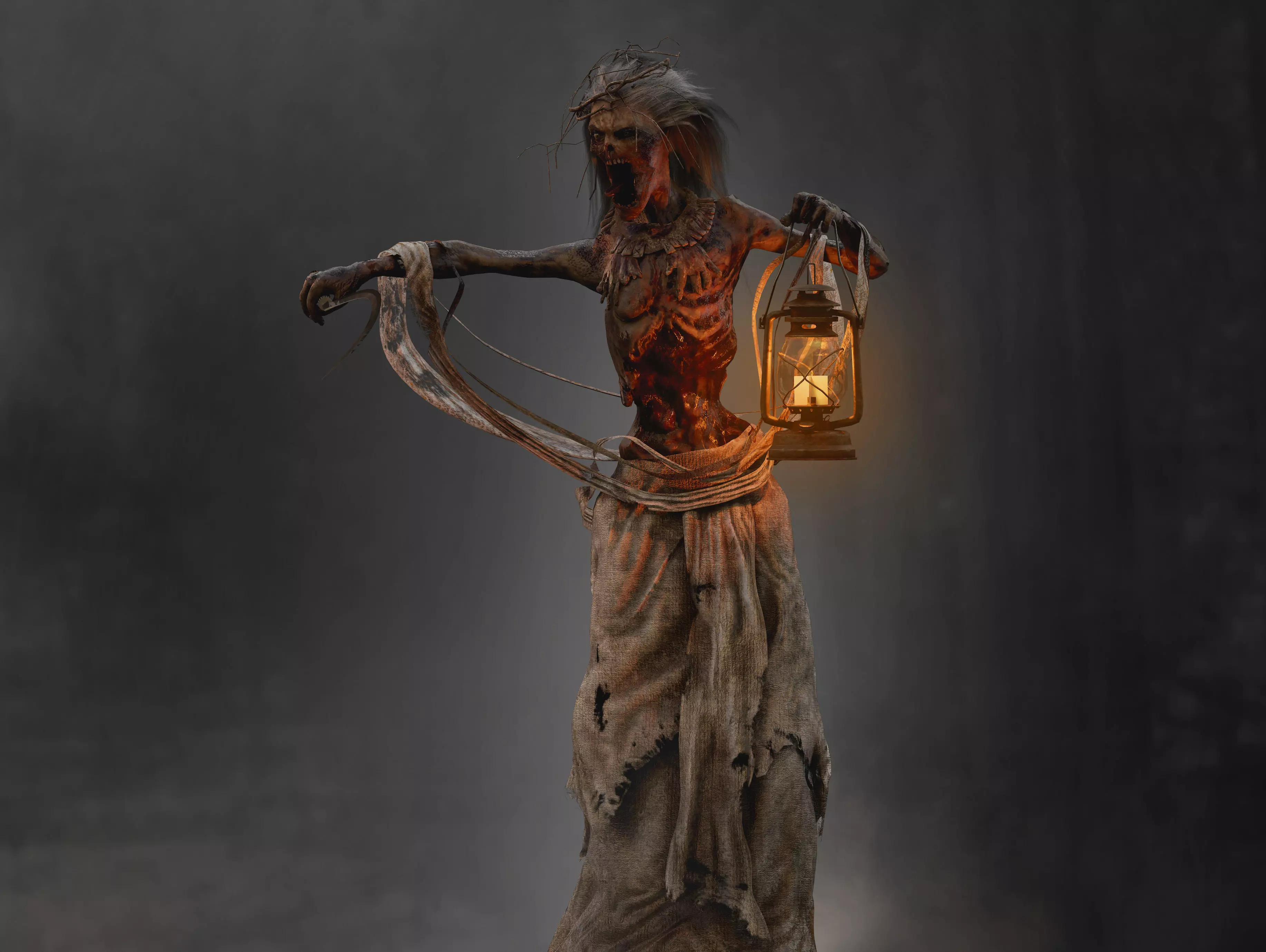 Horror Banshee  Low-poly 3D model_7