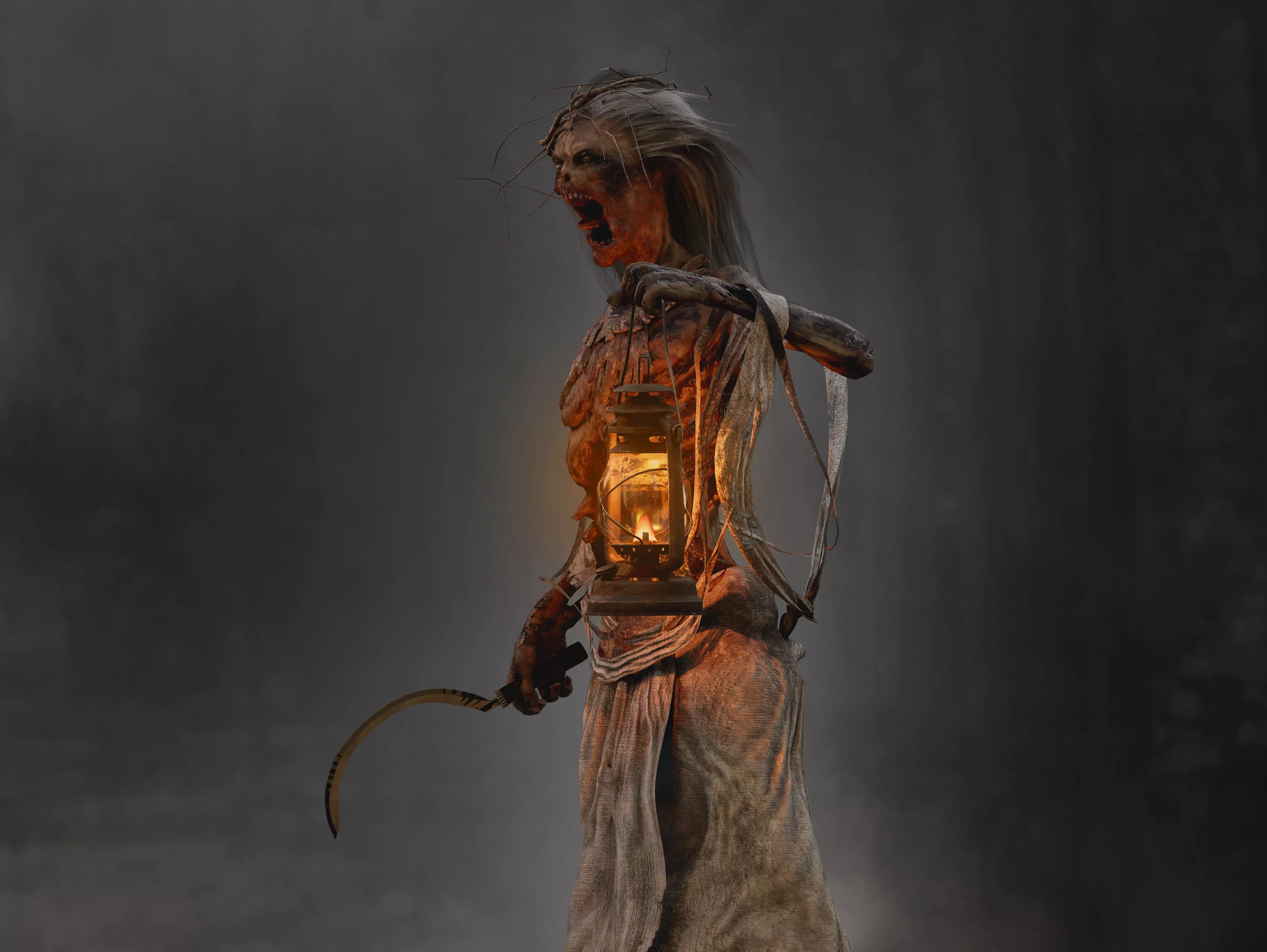 Horror Banshee  Low-poly 3D model_6