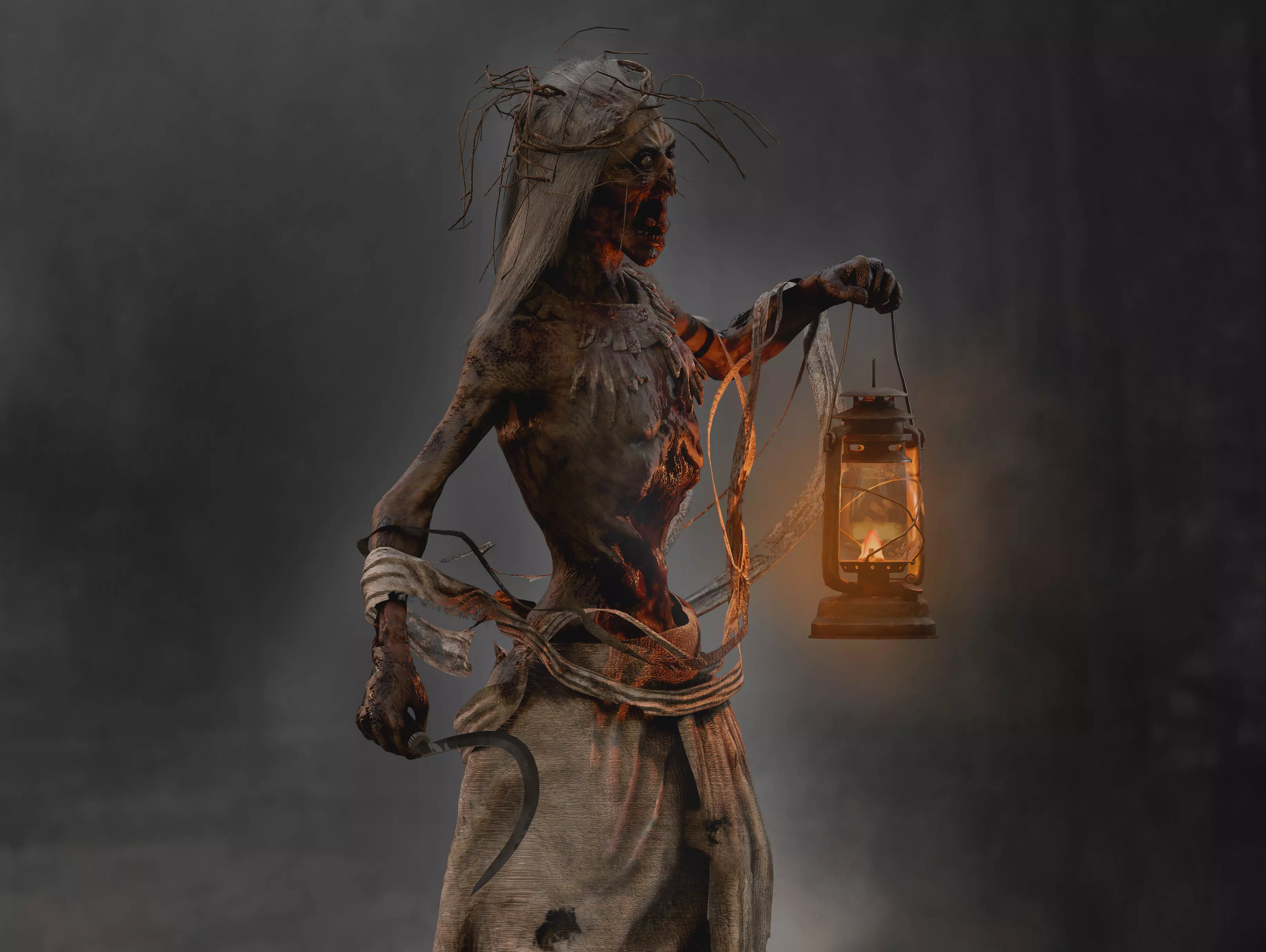 Horror Banshee  Low-poly 3D model_3