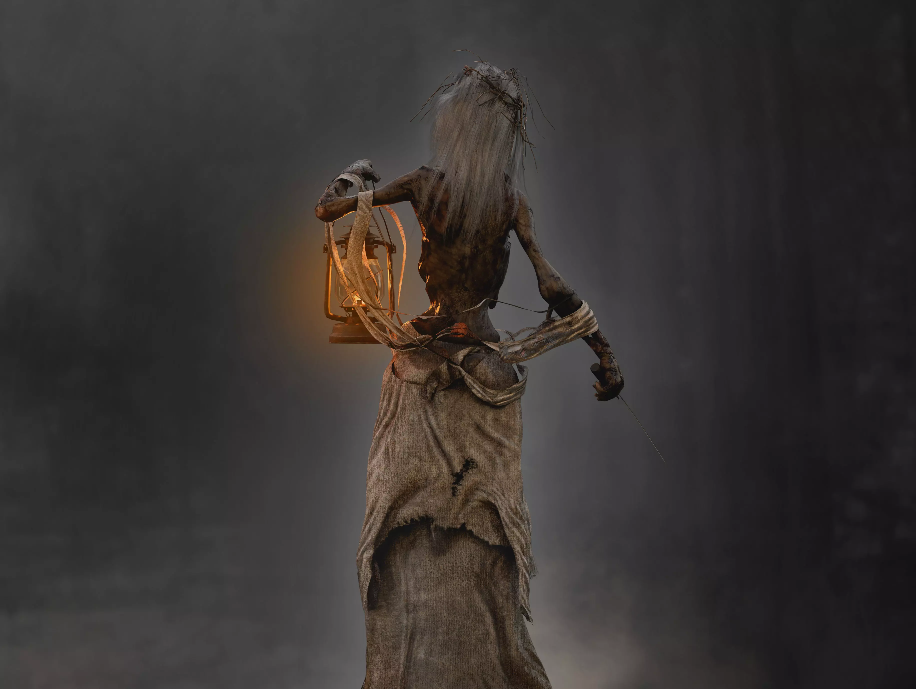 Horror Banshee  Low-poly 3D model_4