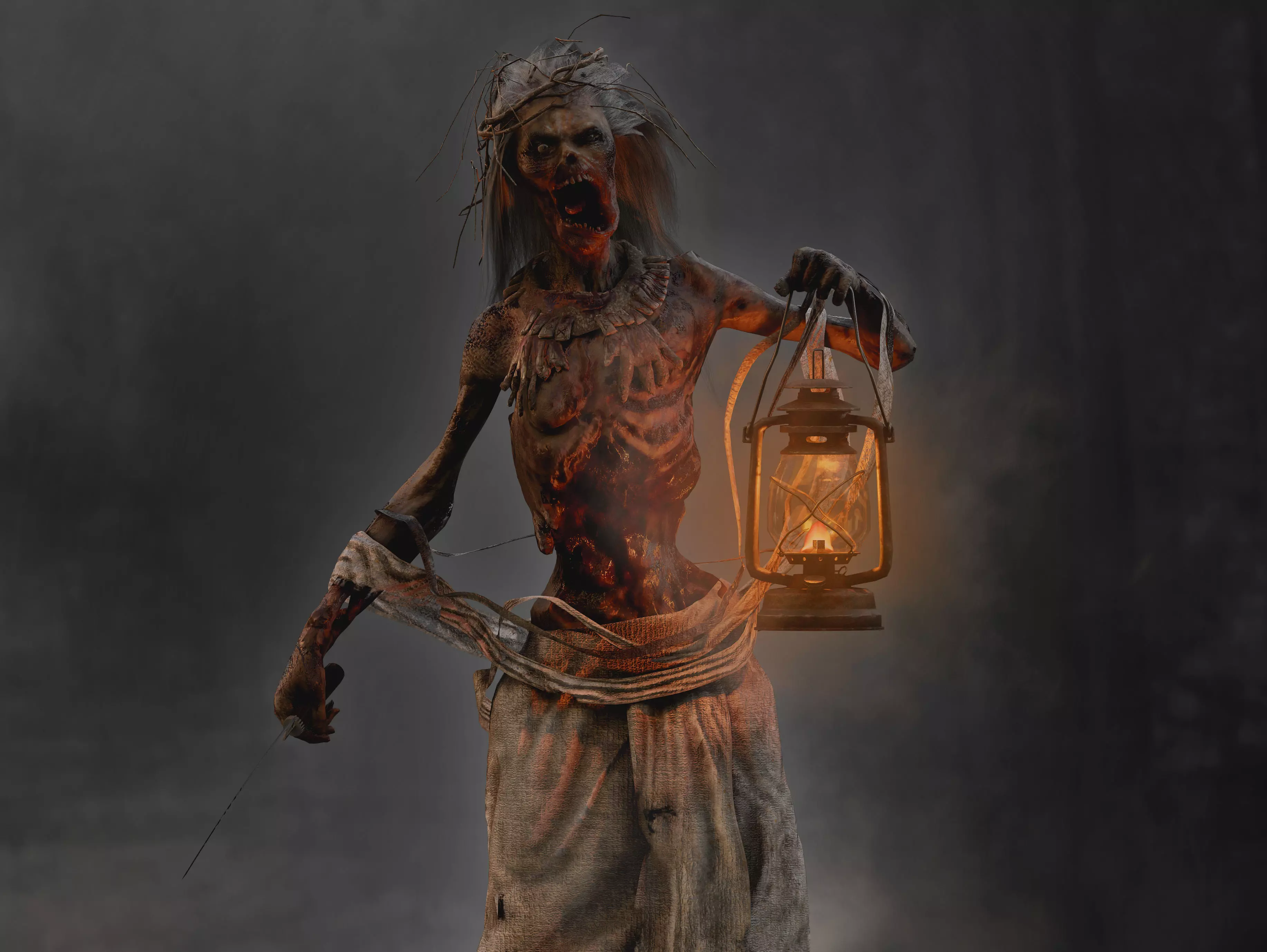 Horror Banshee  Low-poly 3D model_2